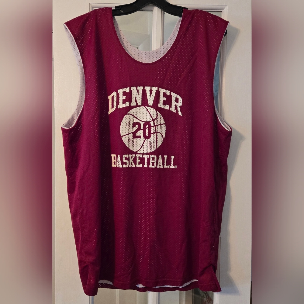 Vtg 90s Denver Pioneers Player Worn Basketball Jersey Reversible Mens Sz XL #20